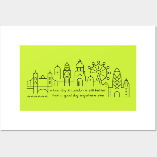 London Skyline and Quote Posters and Art